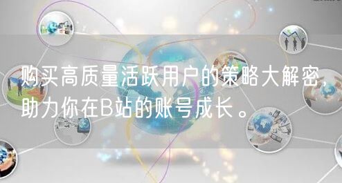 购买高质量活跃用户的策略大解密，助力你在B站的账号成长。