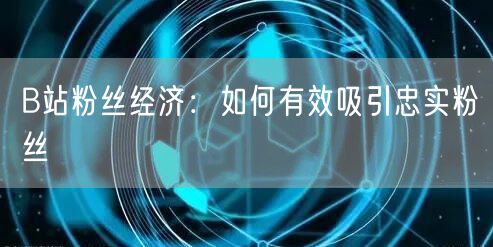 B站粉丝经济：如何有效吸引忠实粉丝