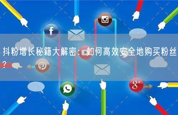 抖粉增长秘籍大解密：如何高效安全地购买粉丝?