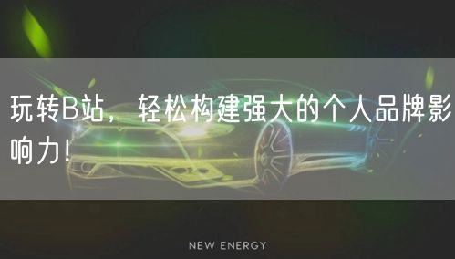 玩转B站，轻松构建强大的个人品牌影响力！