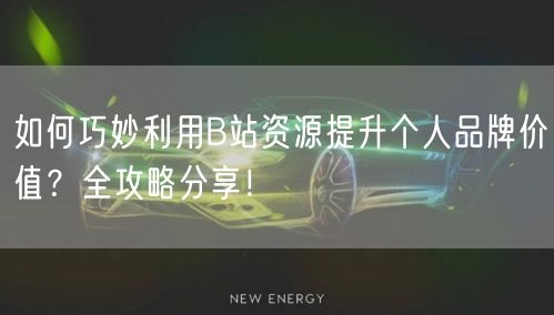 如何巧妙利用B站资源提升个人品牌价值？全攻略分享！