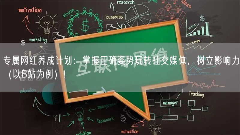 专属网红养成计划：掌握正确姿势玩转社交媒体，树立影响力（以B站为例）!