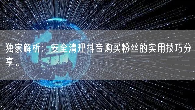 独家解析：安全清理抖音购买粉丝的实用技巧分享。