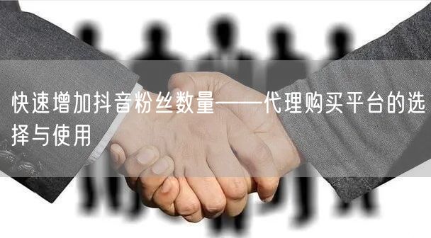 快速增加抖音粉丝数量——代理购买平台的选择与使用