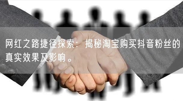 网红之路捷径探索：揭秘淘宝购买抖音粉丝的真实效果及影响。