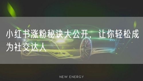 小红书涨粉秘诀大公开，让你轻松成为社交达人