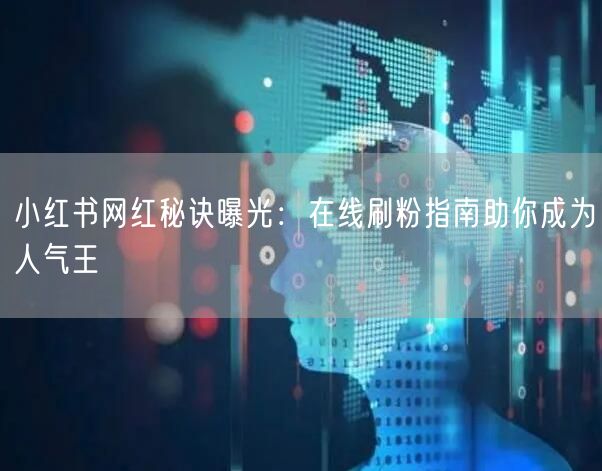 小红书网红秘诀曝光：在线刷粉指南助你成为人气王