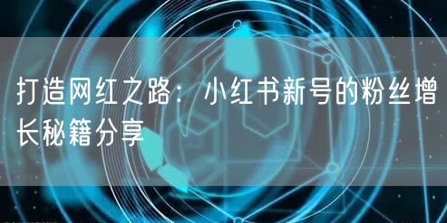 打造网红之路：小红书新号的粉丝增长秘籍分享