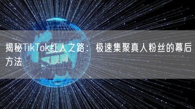 揭秘TikTok红人之路：极速集聚真人粉丝的幕后方法
