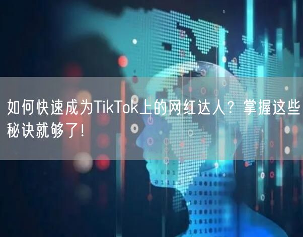 如何快速成为TikTok上的网红达人？掌握这些秘诀就够了！